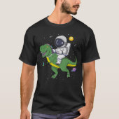 Funny Astronaut Riding T-Rex in Space Dinosaur Men T-Shirt (Vorderseite)