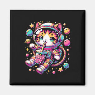 Funny Astronaut Space Kawaii Boba Tea Kata Magnet