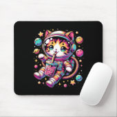 Funny Astronaut Space Kawaii Boba Tea Kata Mousepad (Mit Mouse)