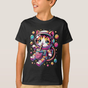 Funny Astronaut Space Kawaii Boba Tea Kata T-Shirt