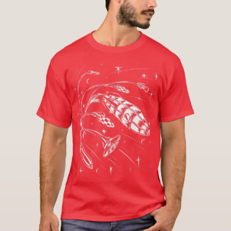 Funny Astronaut Space Rakete in Aktion T-Shirt