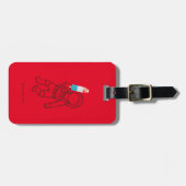 Funny Astronaut Space Rocket Name Red Luggy Gepäckanhänger (Vorderseite horizontal)