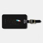 Funny Astronaut Space Rocket Name Schwarzes Gepäck Gepäckanhänger (Vorderseite horizontal)