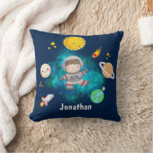 Funny Astronaut Spaceship Boy Gift Kissen (Decke)