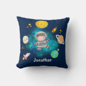 Funny Astronaut Spaceship Boy Gift Kissen (Vorderseite)