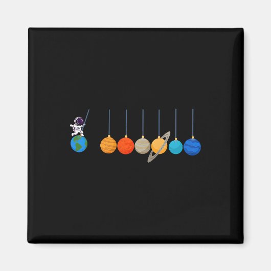 Funny Astronaut Swing Planets Space Science Mens B Magnet (Vorne)