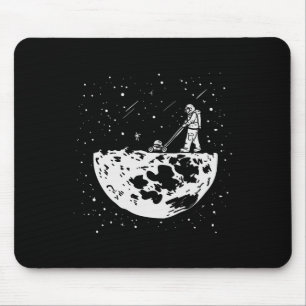 Funny Astronaut T-Shirt Moon Mowing Garden Raum Mousepad