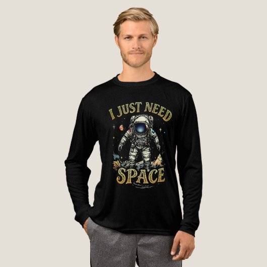 Funny Astronaut Tri-Blend Shirt (Volle Vorderseite)