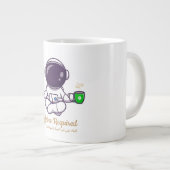 Funny Astronaut Yoga Coffee Mug –Caffeine Required Jumbo-Tasse (Vorderseite Rechts)