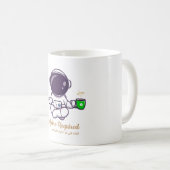 Funny Astronaut Yoga Coffee Mug –Caffeine Required Kaffeetasse (VorderseiteRechts)