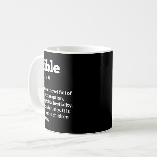 Funny Atheist Anti-Religion Atheismus Bibel Kaffeetasse (Vorderseite Links)