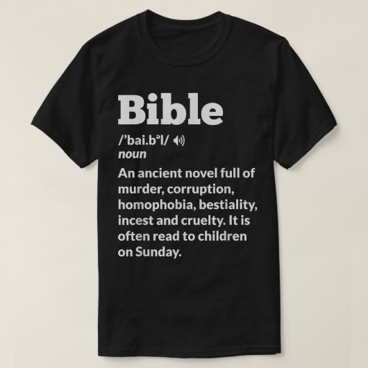 Funny Atheist Anti-Religion Atheismus Bibel T-Shirt (Design vorne)