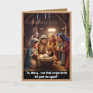 Funny atheist card, virgin birth theme karte