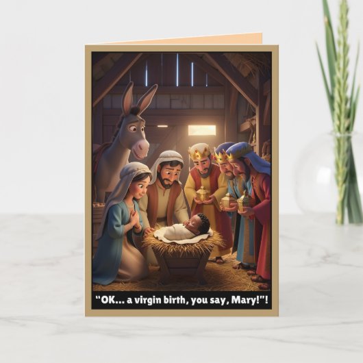 Funny atheist card, virgin birth theme karte (Vorderseite)