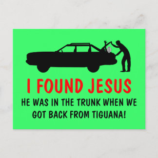 Funny atheist fand ich Jesus Postkarte