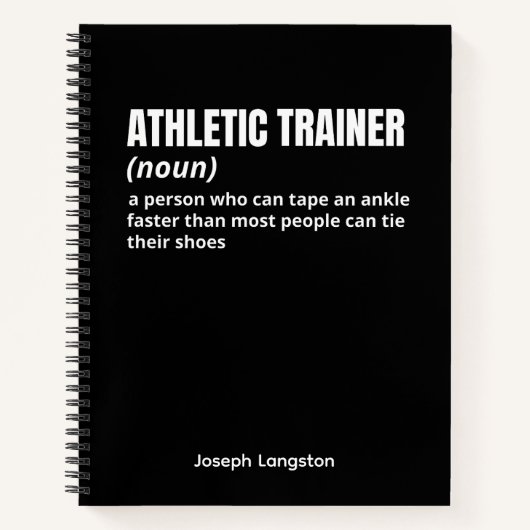 Funny Athletic Trainer Definition Notebook Notizblock (Vorderseite)