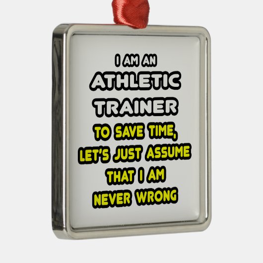Funny Athletic Trainer T - Shirt Ornament Aus Metall (Rechts)