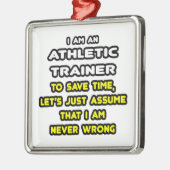 Funny Athletic Trainer T - Shirt Ornament Aus Metall (Links)