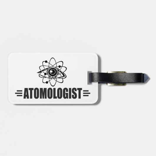 Funny Atom Gepäckanhänger (Rückseite horizontal)