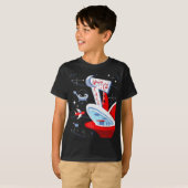 Funny Atomcat Cafe Retro Futuristic Spaceport m T-Shirt (Vorne ganz)