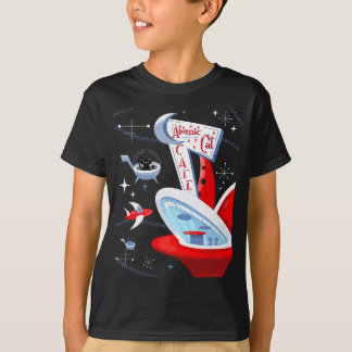 Funny Atomcat Cafe Retro Futuristic Spaceport m T-Shirt
