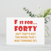 Funny Attitude 40. Geburtstag Gag Geschenke Karte (Stehend Vorderseite)