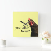 Funny Attitude Chicken Quadratische Wanduhr (Zuhause)