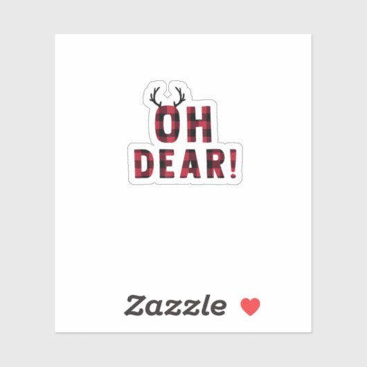 Funny Attitude Oh Dear Plaid Deer Creative Design Aufkleber (Blatt)