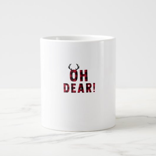 Funny Attitude Oh Dear Plaid Deer Creative Design Jumbo-Tasse (Vorderseite)