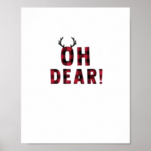 Funny Attitude Oh Dear Plaid Deer Creative Design Poster (Vorne)