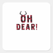 Funny Attitude Oh Dear Plaid Deer Creative Design  Quadratischer Aufkleber (Vorderseite)
