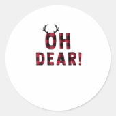 Funny Attitude Oh Dear Plaid Deer Creative Design Runder Aufkleber (Vorderseite)