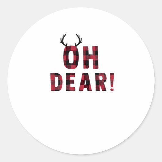 Funny Attitude Oh Dear Plaid Deer Creative Design Runder Aufkleber (Vorderseite)
