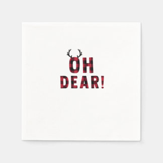 Funny Attitude Oh Dear Plaid Deer Creative Design Serviette