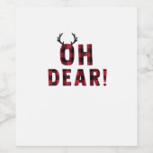 Funny Attitude Oh Dear Plaid Deer Creative Design Weinetikett (Einzelnes Label)
