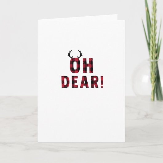 Funny Attitude Oh Dear Plaid DFolded Greeting Card Karte (Vorderseite)