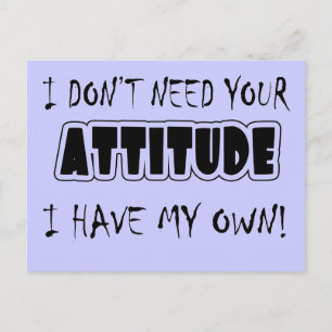 Funny Attitude T - Shirt Geschenke Postkarte