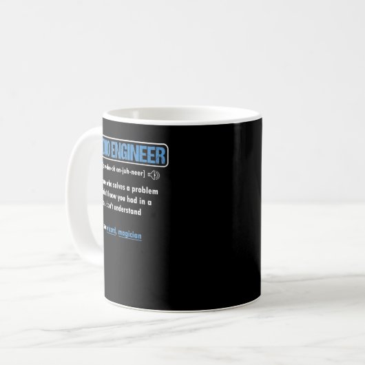 Funny Audio Engineer Definition Sound Technician E Kaffeetasse (Vorderseite Links)
