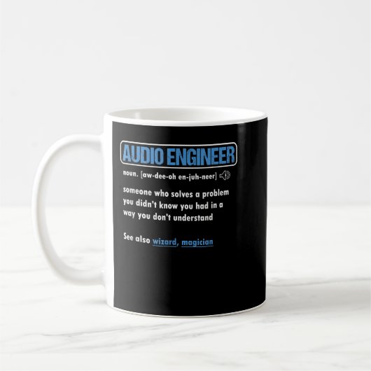 Funny Audio Engineer Definition Sound Technician E Kaffeetasse (Links)