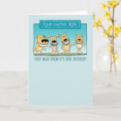 Funny aufgeregte Hunde zum Geburtstag Karte (Gelbe Blume)