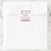 Funny Aunt Because Bad Influence Sounds Worse Quadratischer Aufkleber (Tasche)