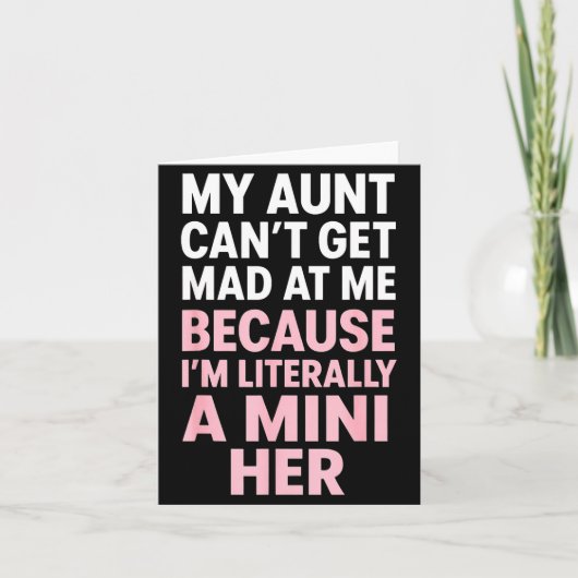 Funny Aunt Niece Mini Her Matching Family Quote  Karte (Vorderseite)