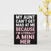Funny Aunt Niece Mini Her Matching Family Quote  Karte (Gelbe Blume)