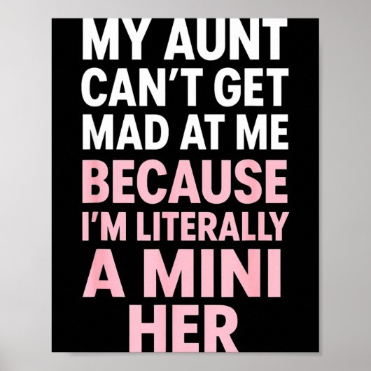 Funny Aunt Niece Mini Her Matching Family Quote  Poster (Vorne)