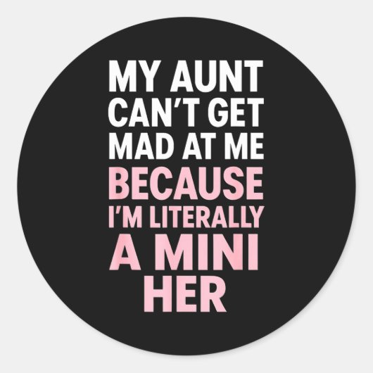 Funny Aunt Niece Mini Her Matching Family Quote Runder Aufkleber (Vorderseite)