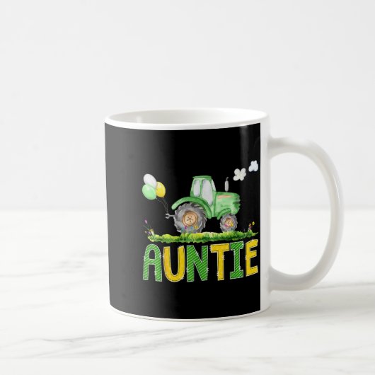 Funny Auntie Birthday Boy Tractor Farm Truck Match Kaffeetasse (Rechts)