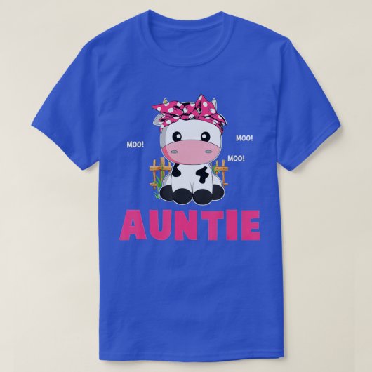 Funny Auntie Cow Cute Cow Farmer Birthday Matching T-Shirt (Design vorne)