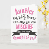 Funny Auntie Mischief Birthday Karte (Gelbe Blume)