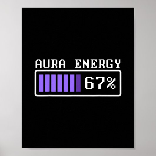 Funny Aura Energy At 67 Six Seven Genz Meme Slang Poster (Vorne)