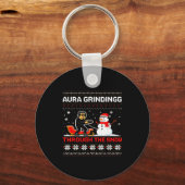 Funny Aura Grinding Christmas Meme Winter Gamer  Schlüsselanhänger (Vorderseite)